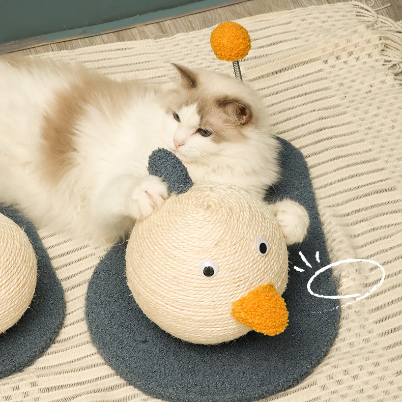 Duck sisal cat scratching with ball