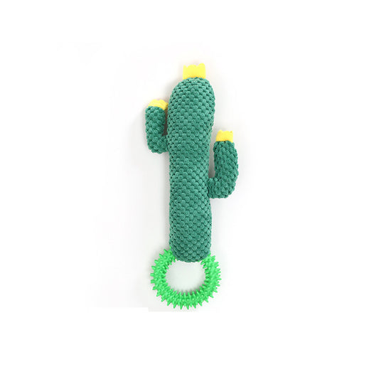 Cactus Squeaky Plush Dog Chew Toy