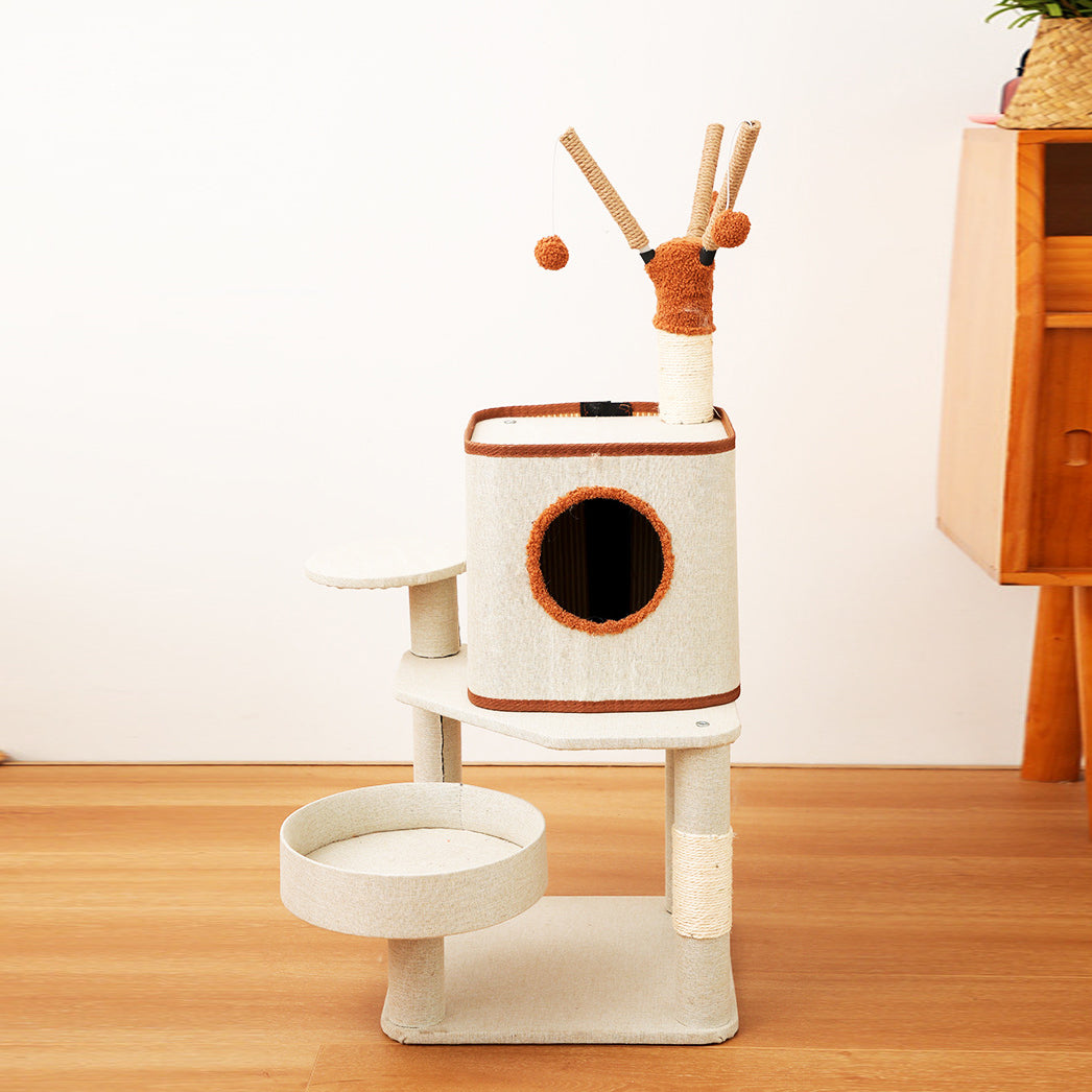 Non-stick cat tree with condo