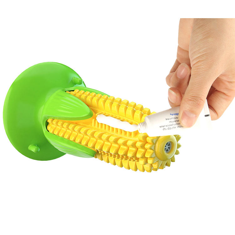 Suction cup vocal corn chew toy