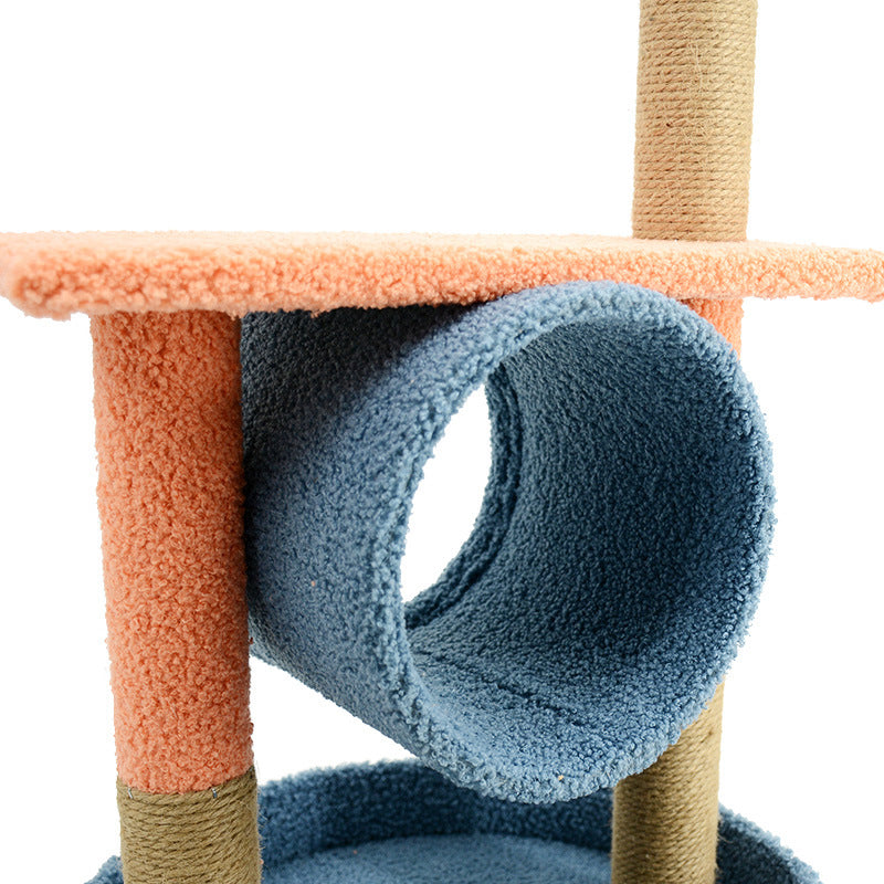 Easy assembly cat scratching with tunnel and toys