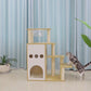 43-inch castle solid wood cat tree with space capsule