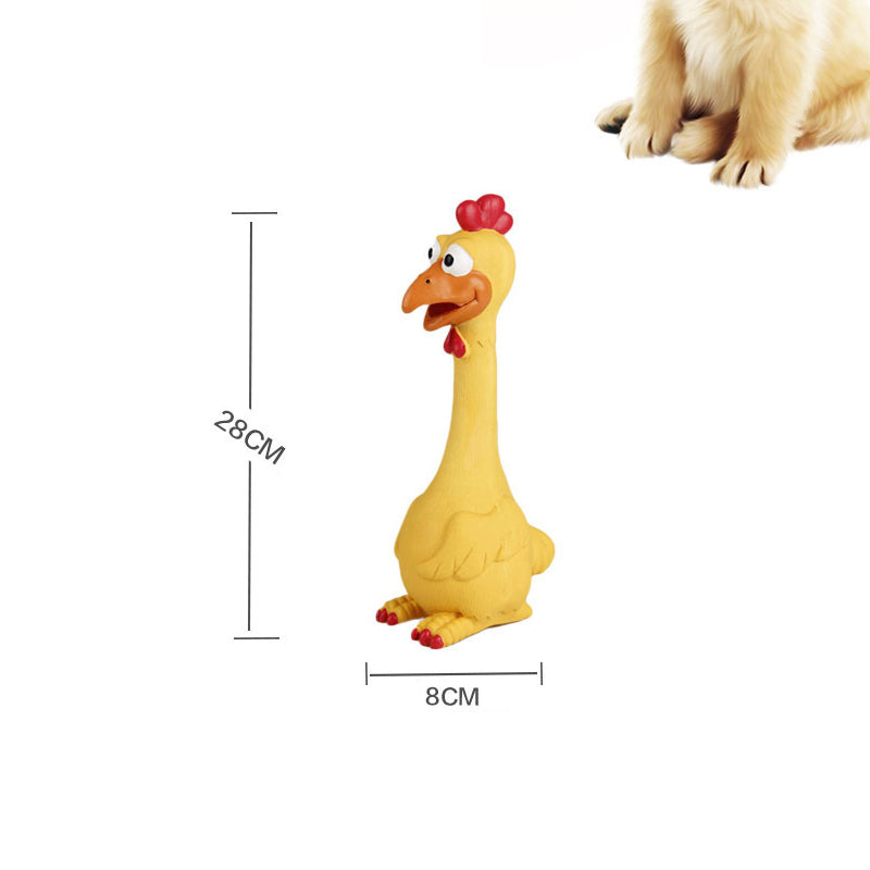 Screaming Rubber Chicken Dog Squeaky Toy