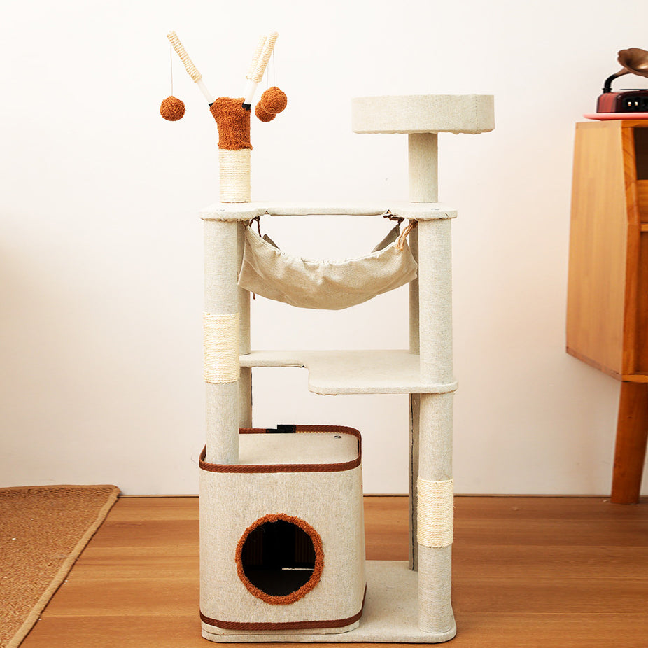 Non-stick cat tree with condo