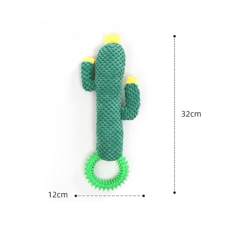 Cactus Squeaky Plush Dog Chew Toy