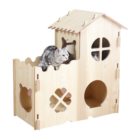 Luxury wooden cat house pet condo