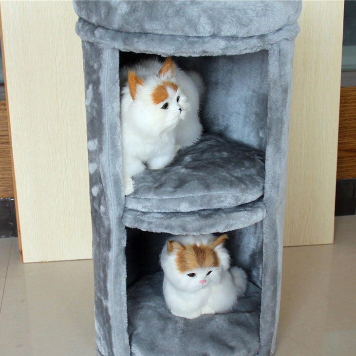 Three layer plush cat platform cat bucket