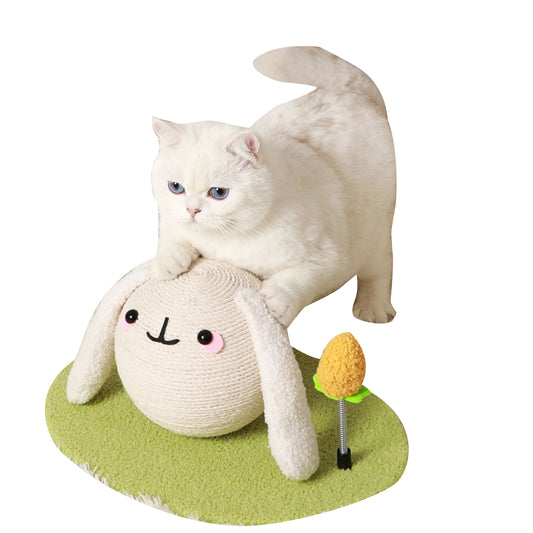 Carton animals cat scratching stand with ball