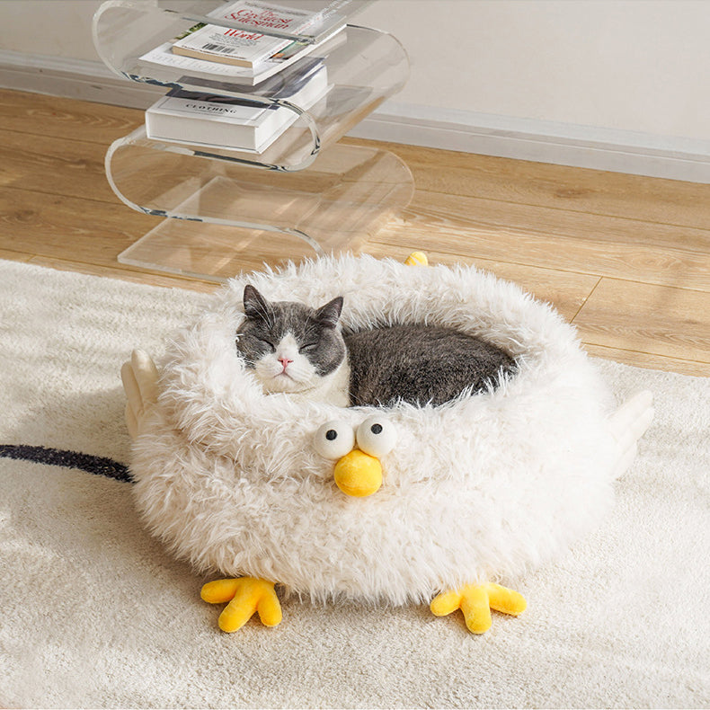 Animal cluck pet bed with mat