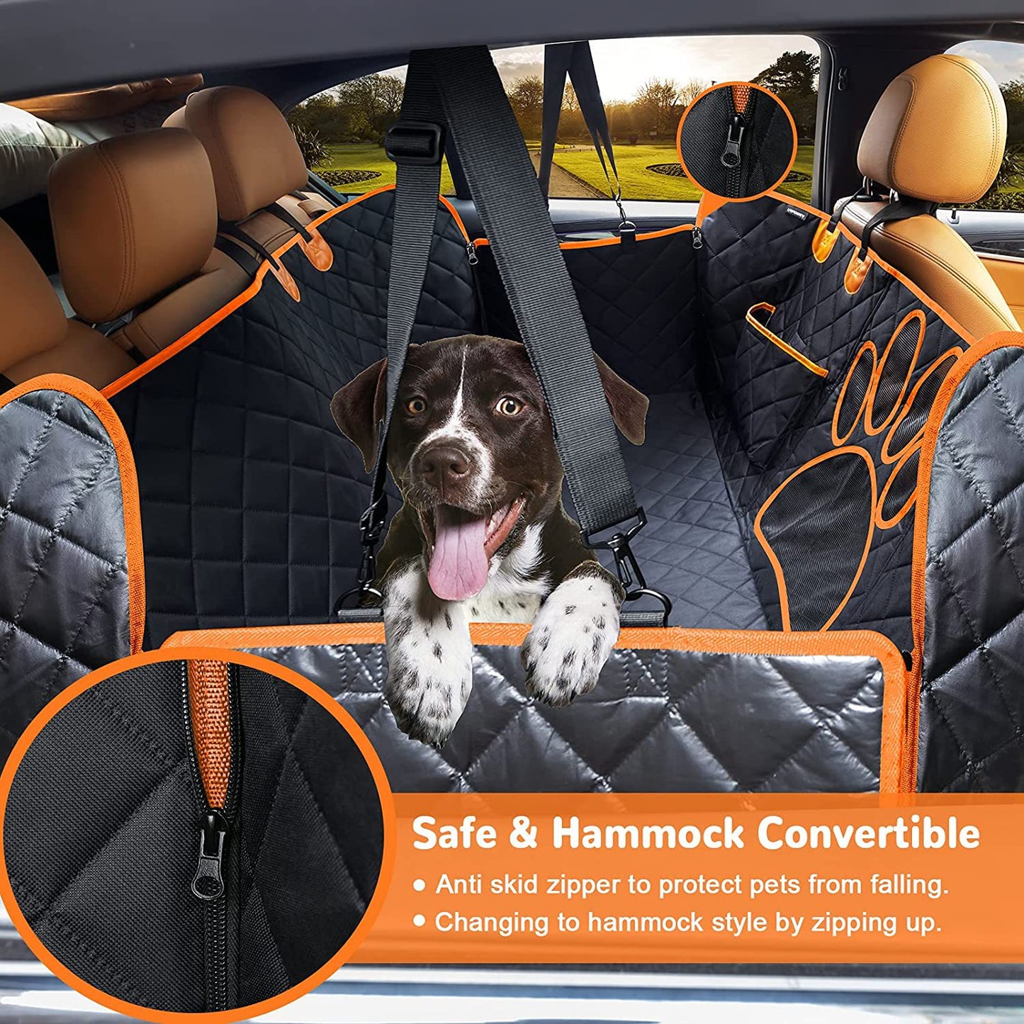 Car back pet seat cover with viewable window