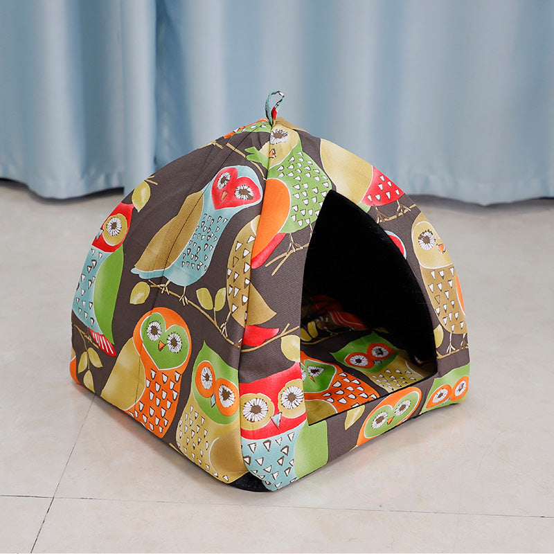 Colorful canvas cat tent bed