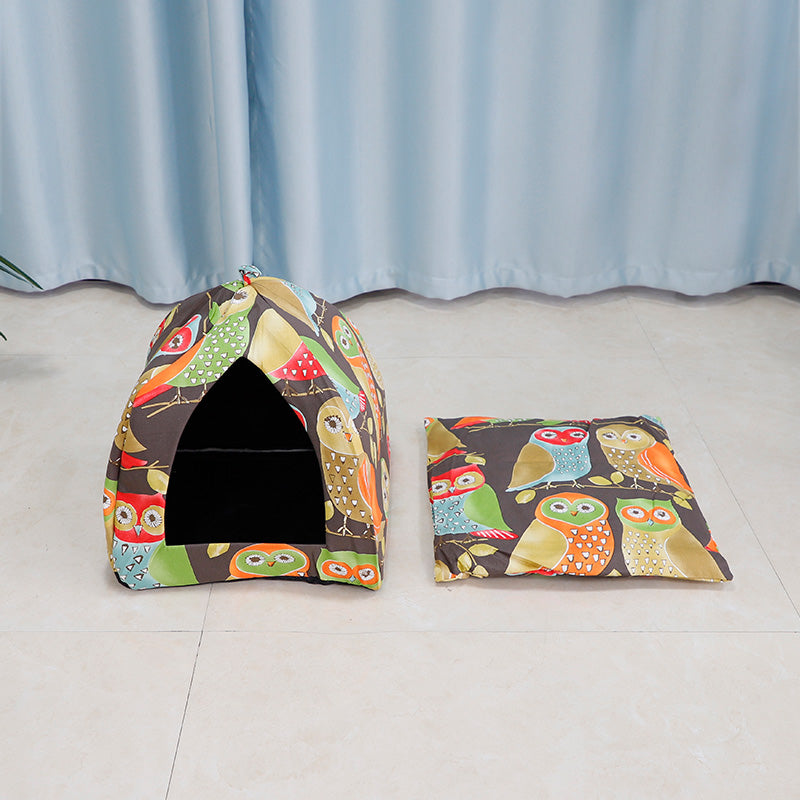 Colorful canvas cat tent bed