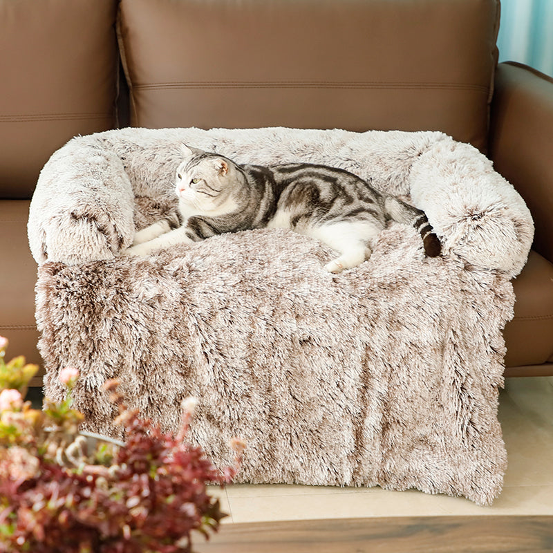 Long plush pet sofa bed