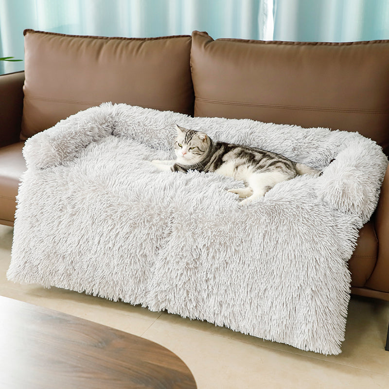 Long plush cat dog sofa blanket pet couch bed