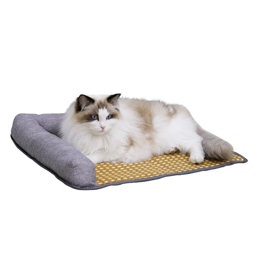 Summer cooling rattan cat bed