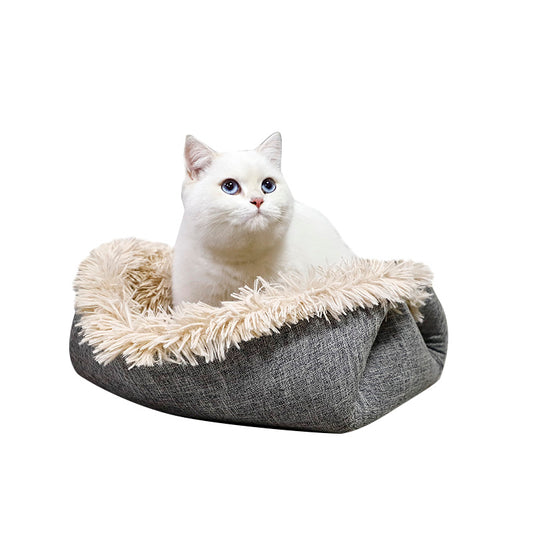 Dual purpose cat bed plush pet mat