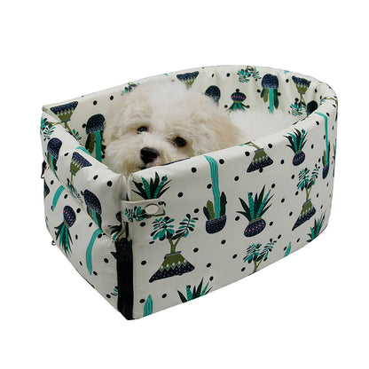 Plant print non-slip center pet car seat