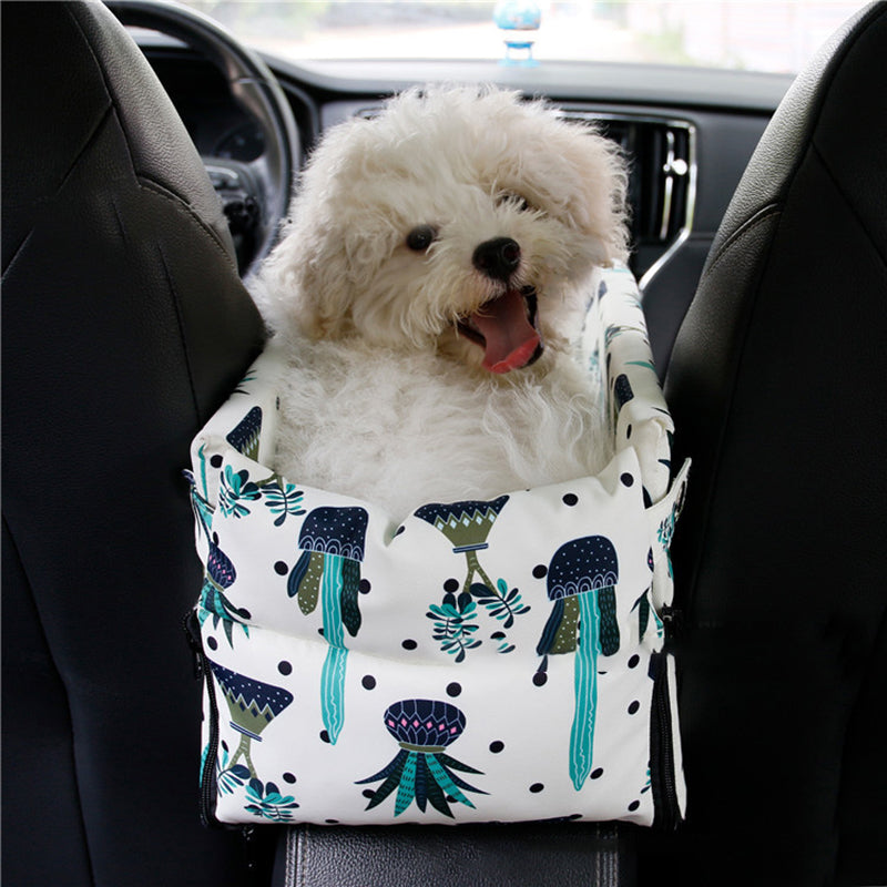 Plant print non-slip center pet car seat