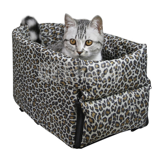Pet car seat with leopard print central control