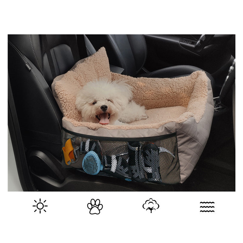 Fleece pet car seat for autumn and winter