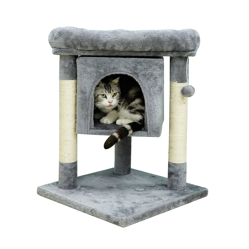 24 inches Faux Fur Cat Tree & Condo