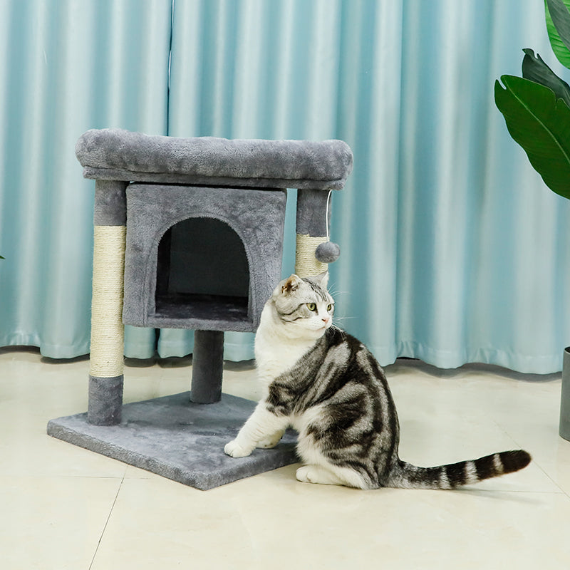 24 inches Faux Fur Cat Tree & Condo