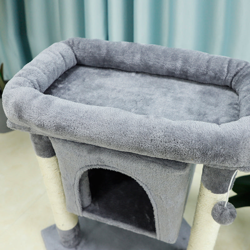 24 inches Faux Fur Cat Tree & Condo