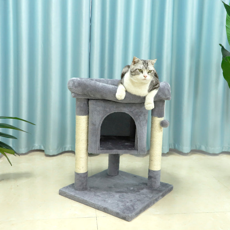 24 inches Faux Fur Cat Tree & Condo