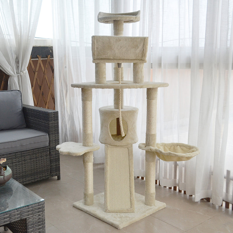 56-inch chic multifunctional cat tree