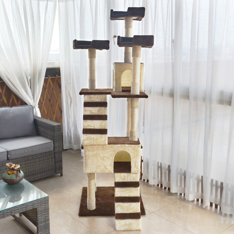 72-inch deluxe multiple perches cat tree