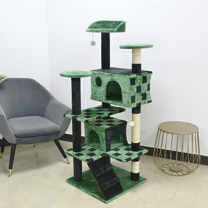 52 inch black square two condos cat tree