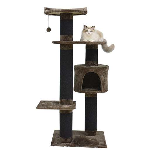 59 inches faux fur cat tree with thick scratching post