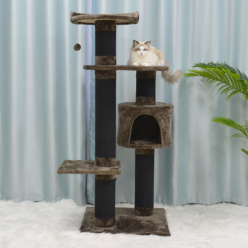 59 inches faux fur cat tree with thick scratching post