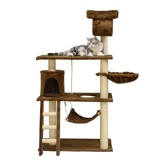 56 inches faux fur cat tree with large base