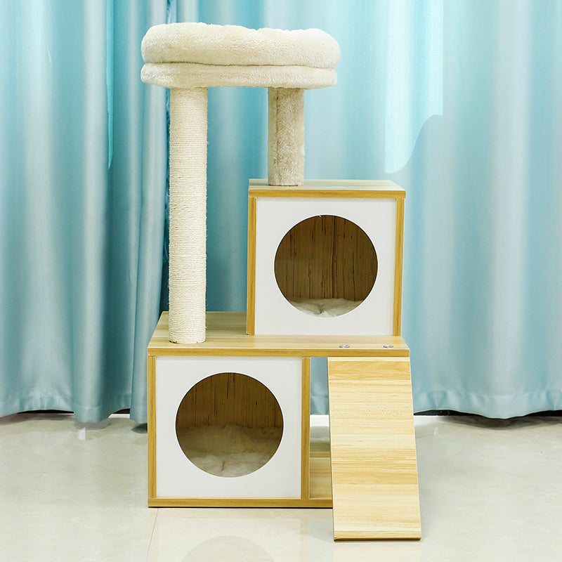 35 inches Modern Wood Cat Tree