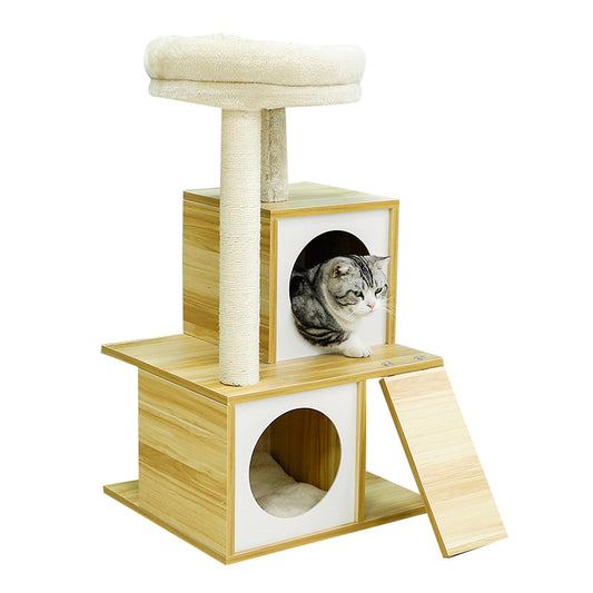 35 inches Modern Wood Cat Tree