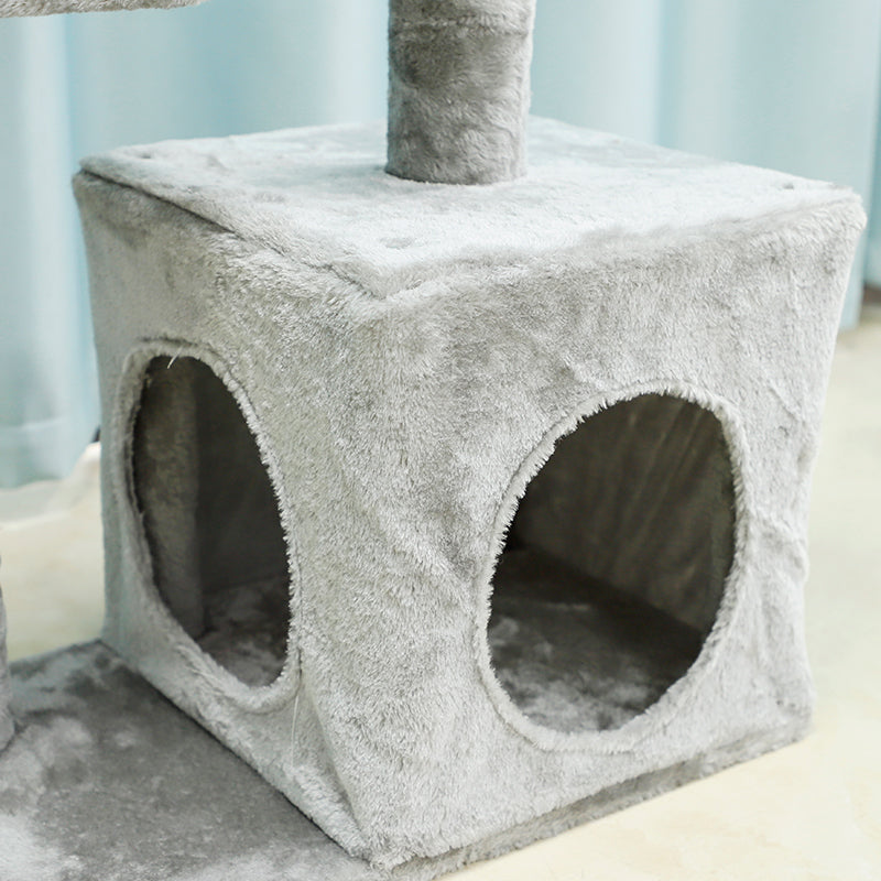 29 inches plush cat tree with two-door condo