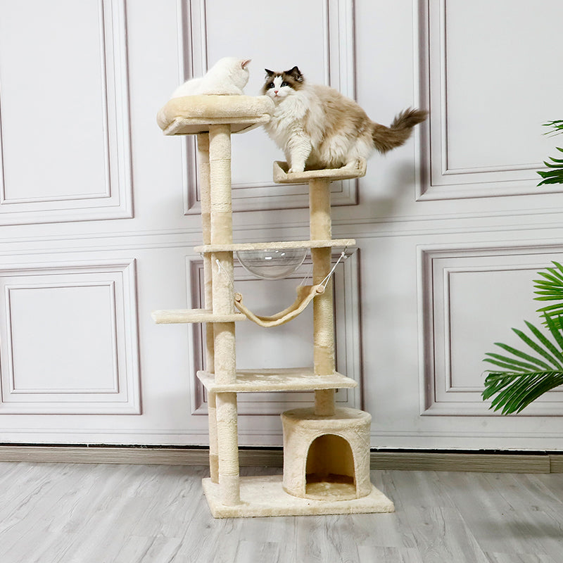 Cat Condo with Space Capsule, Sisal Post, and Hammock