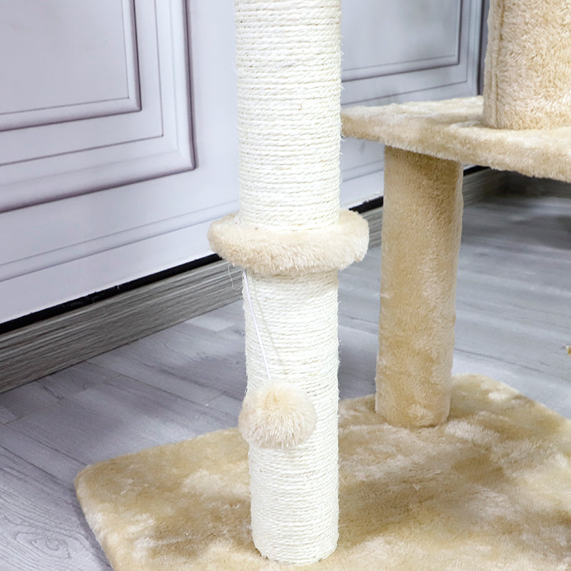 Rattan Nest Cat Tree with Sisal Post Scratcher