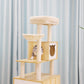 54 inch solid wood cat tree with cat head condo