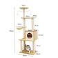65 inch solid wood cat tower with condo