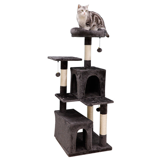 50" faux fur cat tree with condos