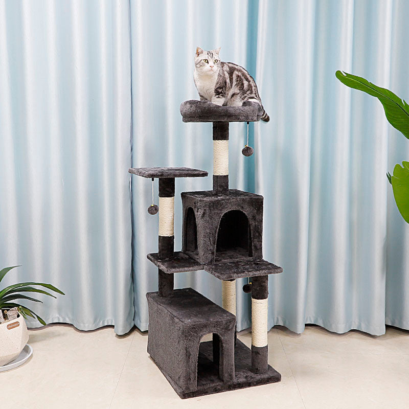 50" faux fur cat tree with condos