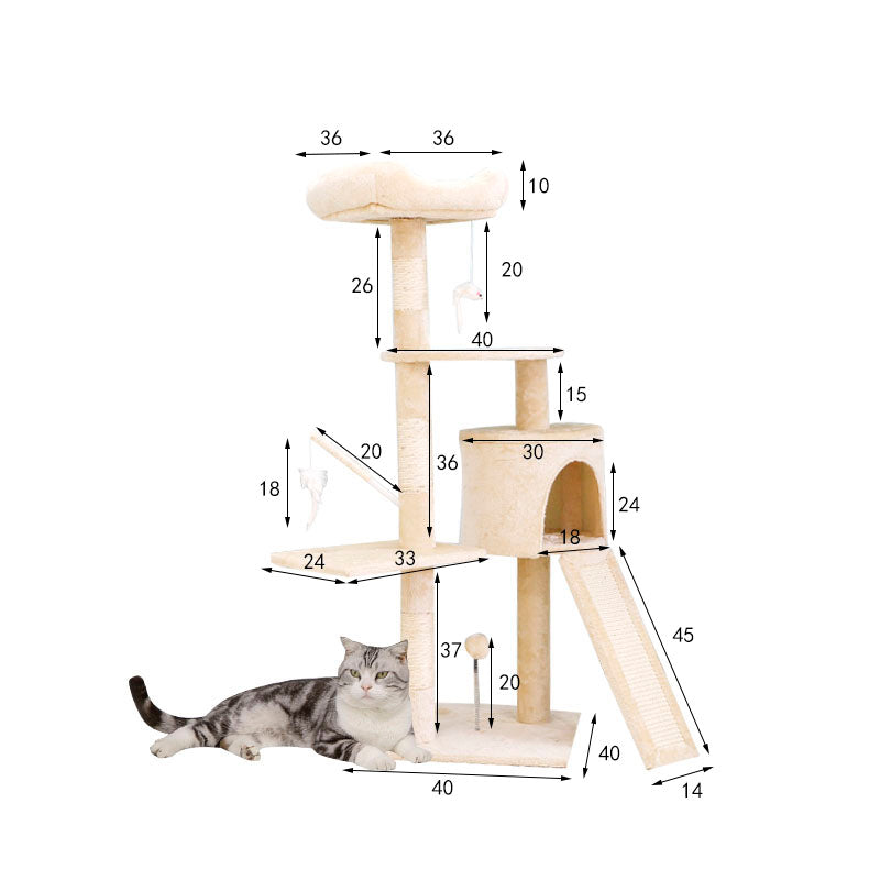 43 inches plush cat tree with perch