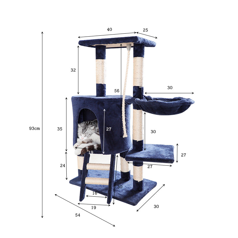 37 inch plush cat tree with round condo