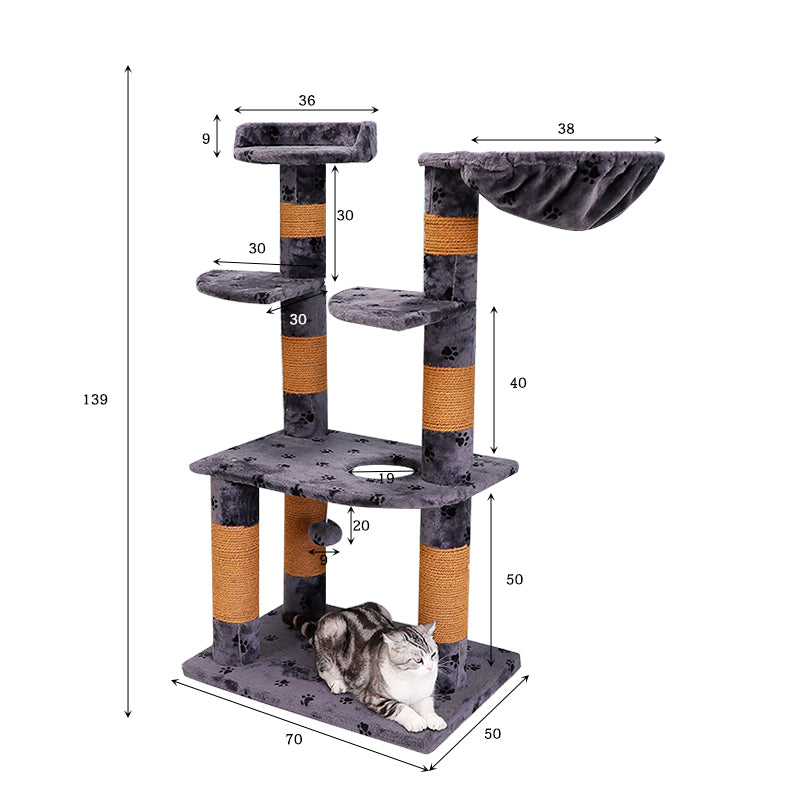 55" large cat activity center with basket