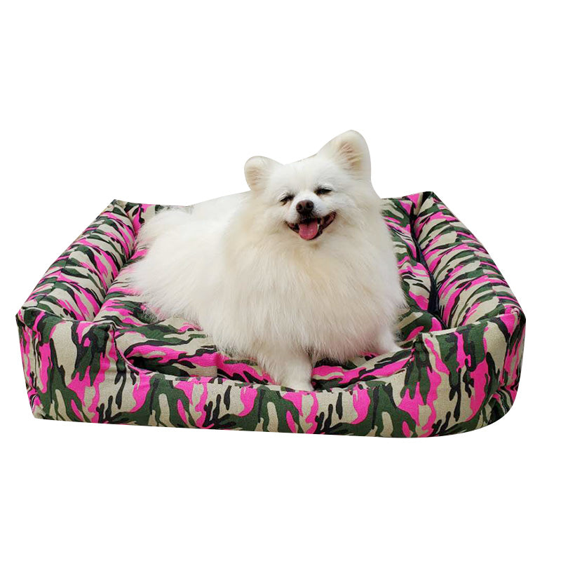 Camouflage pattern dog bed