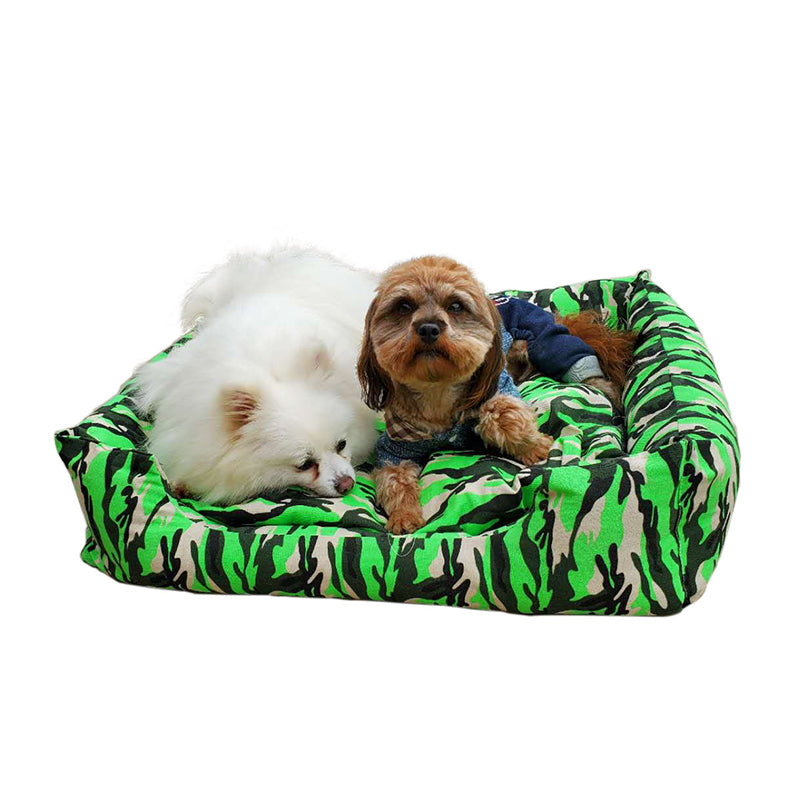 Camouflage pattern dog bed