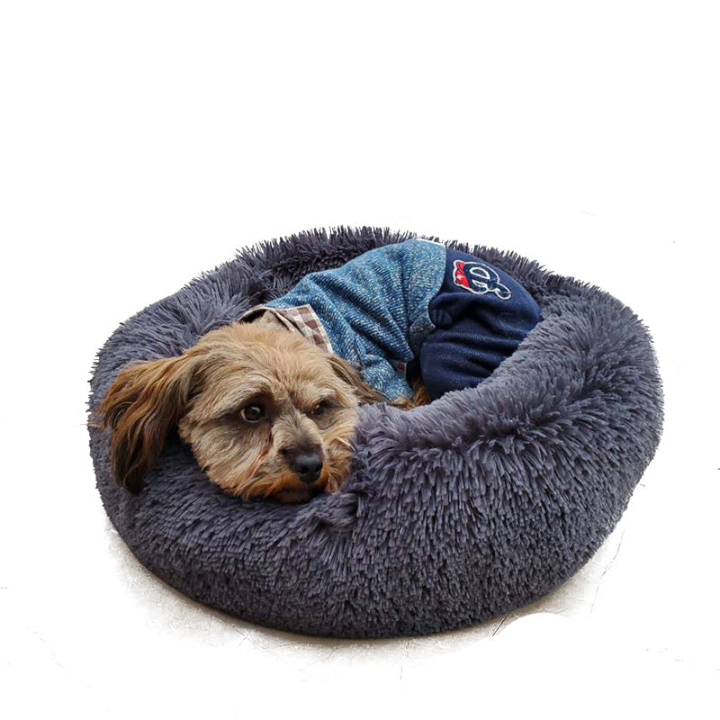 Warm and soft plush dog bed