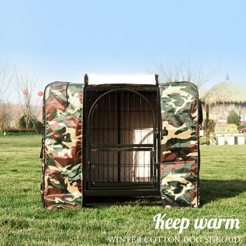 Camouflage warm dog crate cover